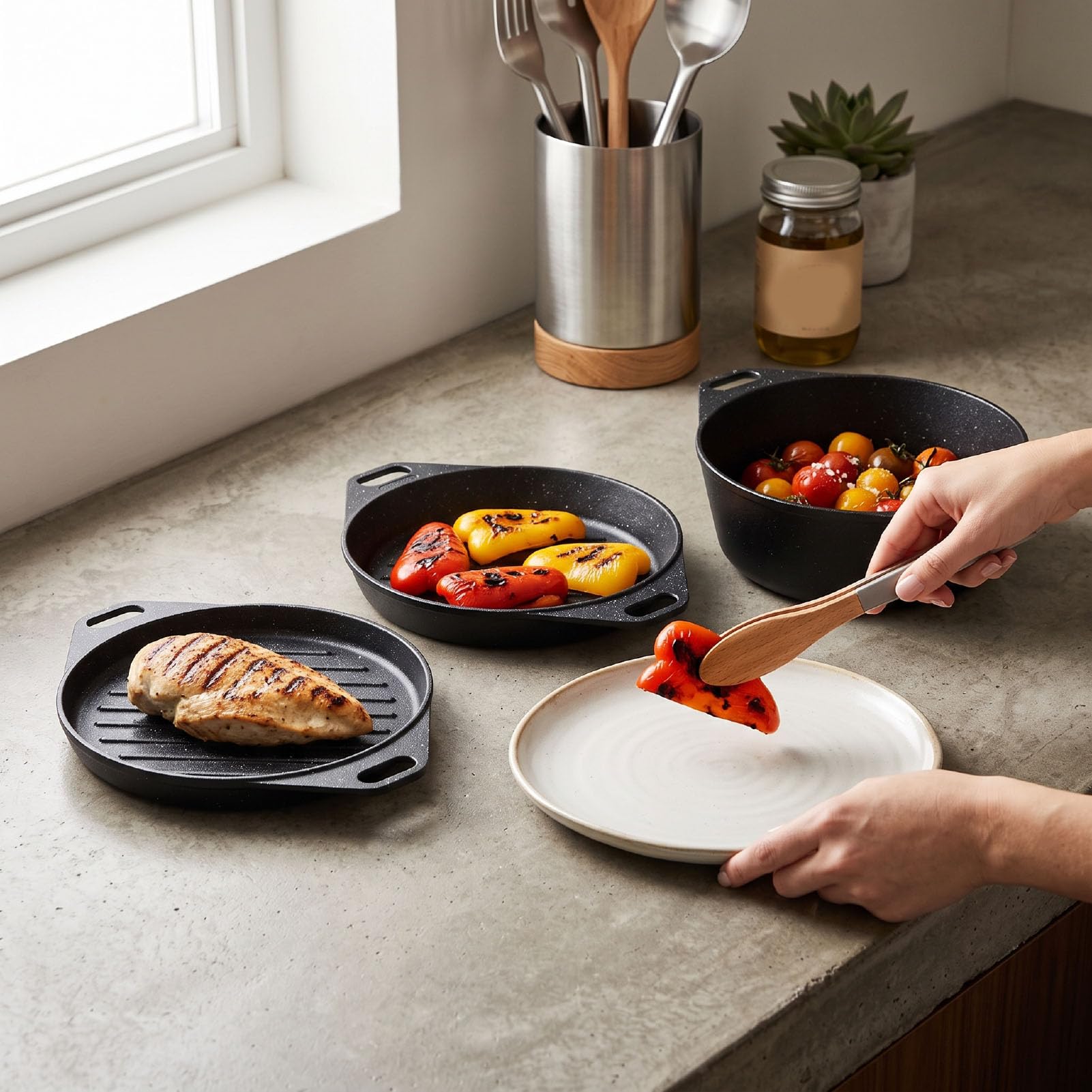 Fdit Juego de Utensilios de Cocina para Camping, Ollas y Sartenes