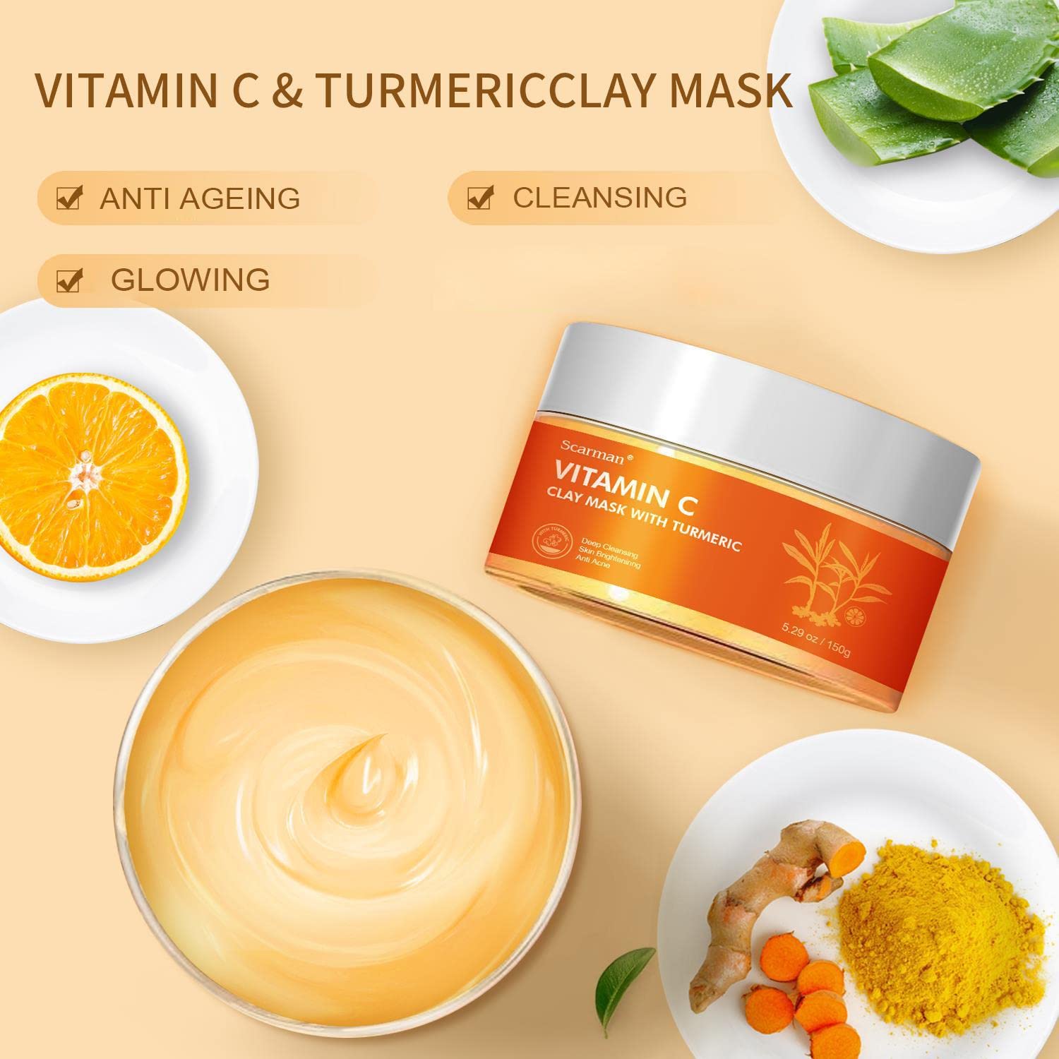 Turmeric Vitamin C Clay Mask, SHVYOG Vitamin C Clay Facial, 57 OFF