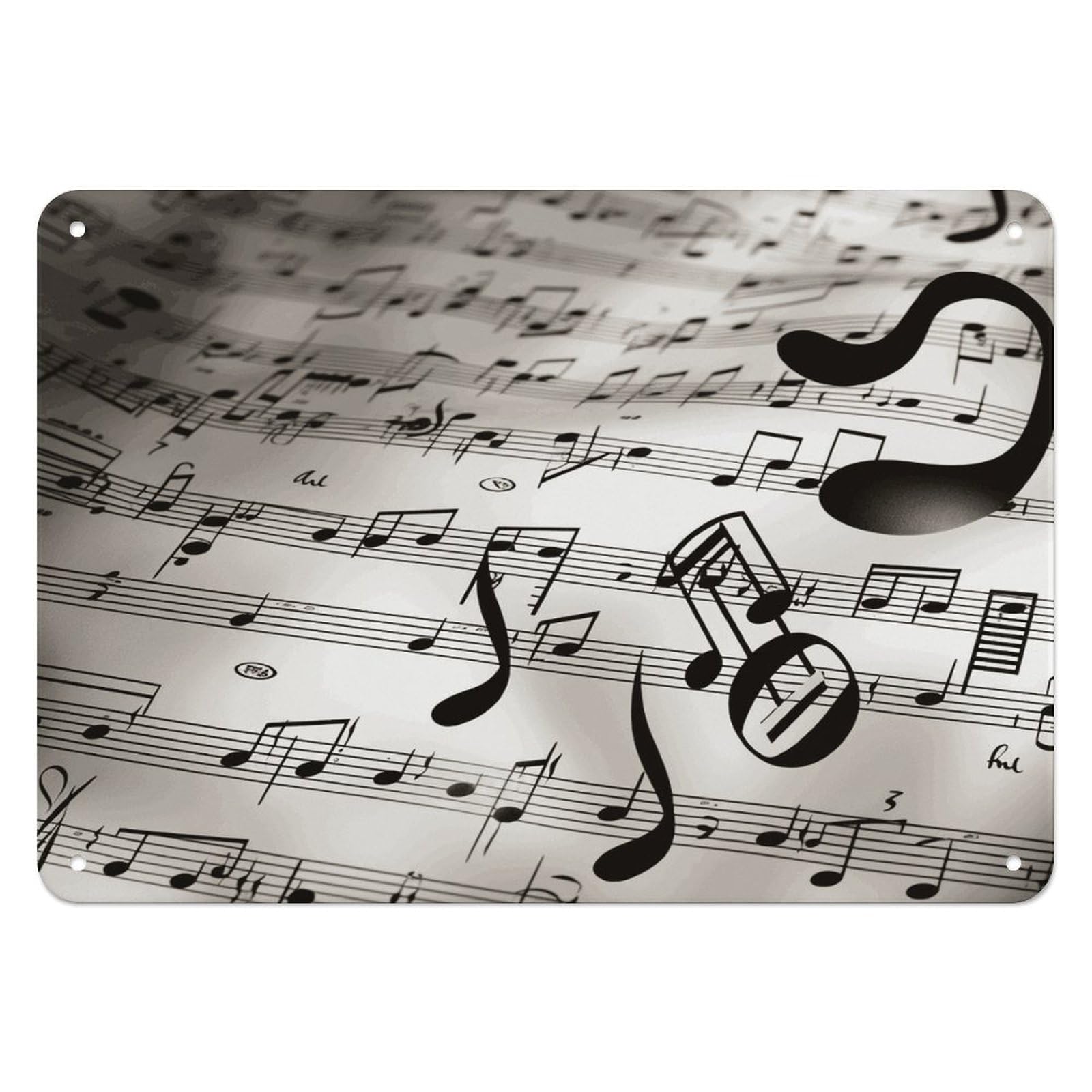 Fekiloot Style Music Notes Print Wall Decor Iron Painting Metal Sign