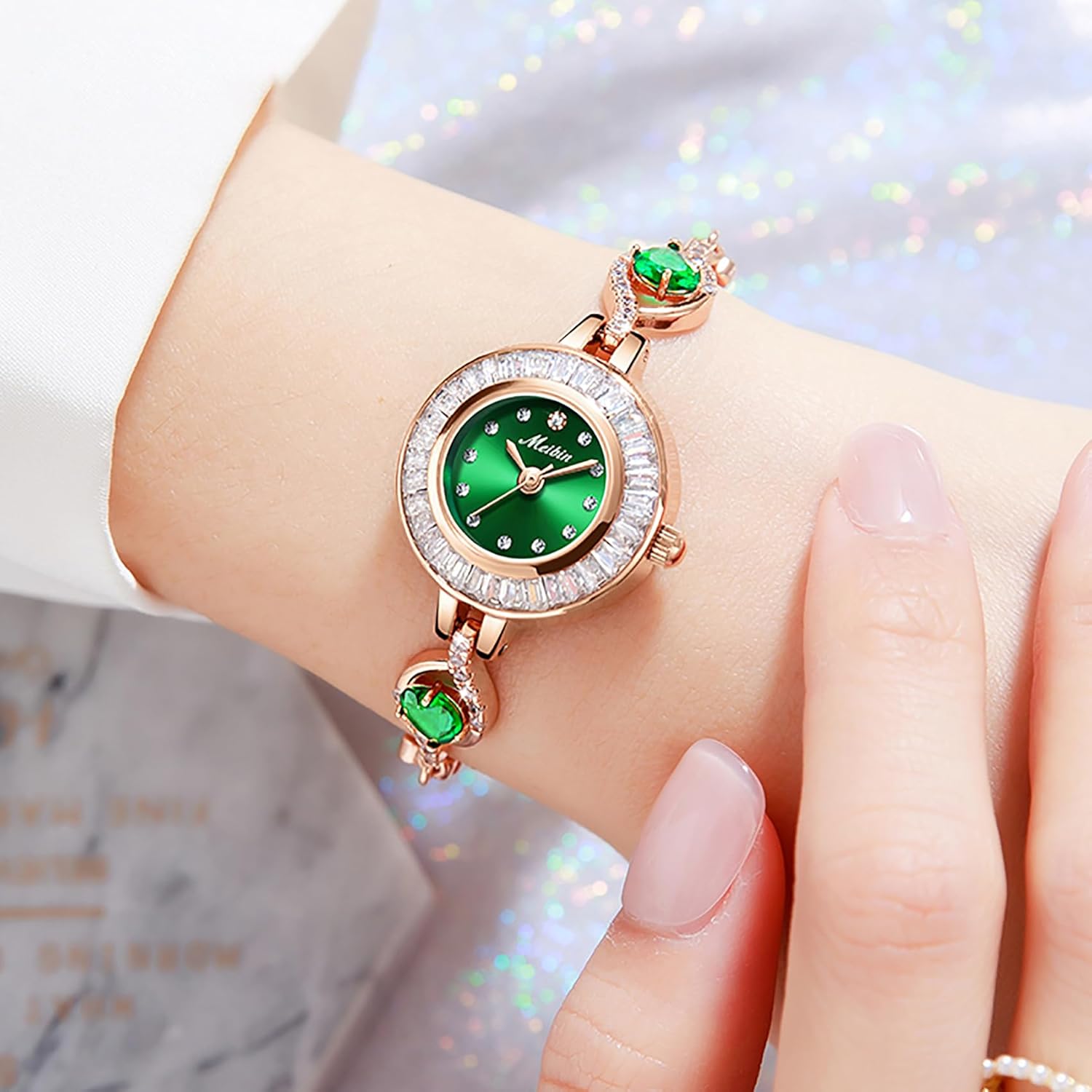 Fashion Jewelry Watch for Women Rose Gold Plated Crystal Bracelet Watch for Wife Girlfriend Or Mothers