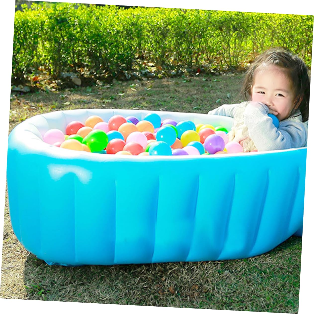 Bañera Inflable para Bebés Portátil, Plegable y Azul para Viaje
