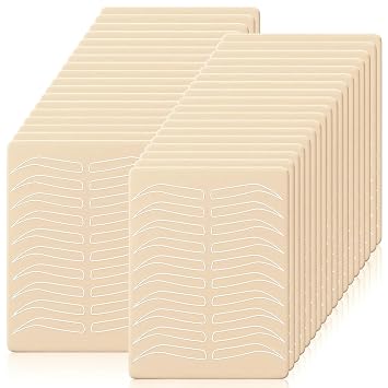 36 Pcs Microblading Practice Skin, Double Sided Microblading Supplies with Eyebrow Lines, White Silicone Fake Skin for Training, 7.5 x 5.5 Inches