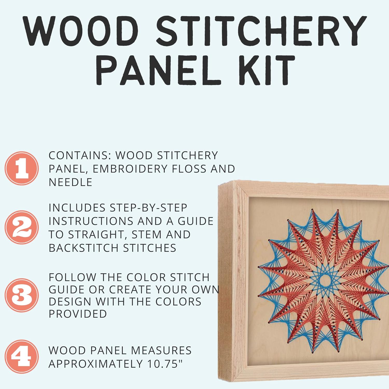 LEISURE ARTS Wood Stitched String Art Kit with Shadow Box Starburst - Adult Or Kids Craft - Craft Kits for Teens String Art Kit for Adults 3D 3D Kids 10.75"