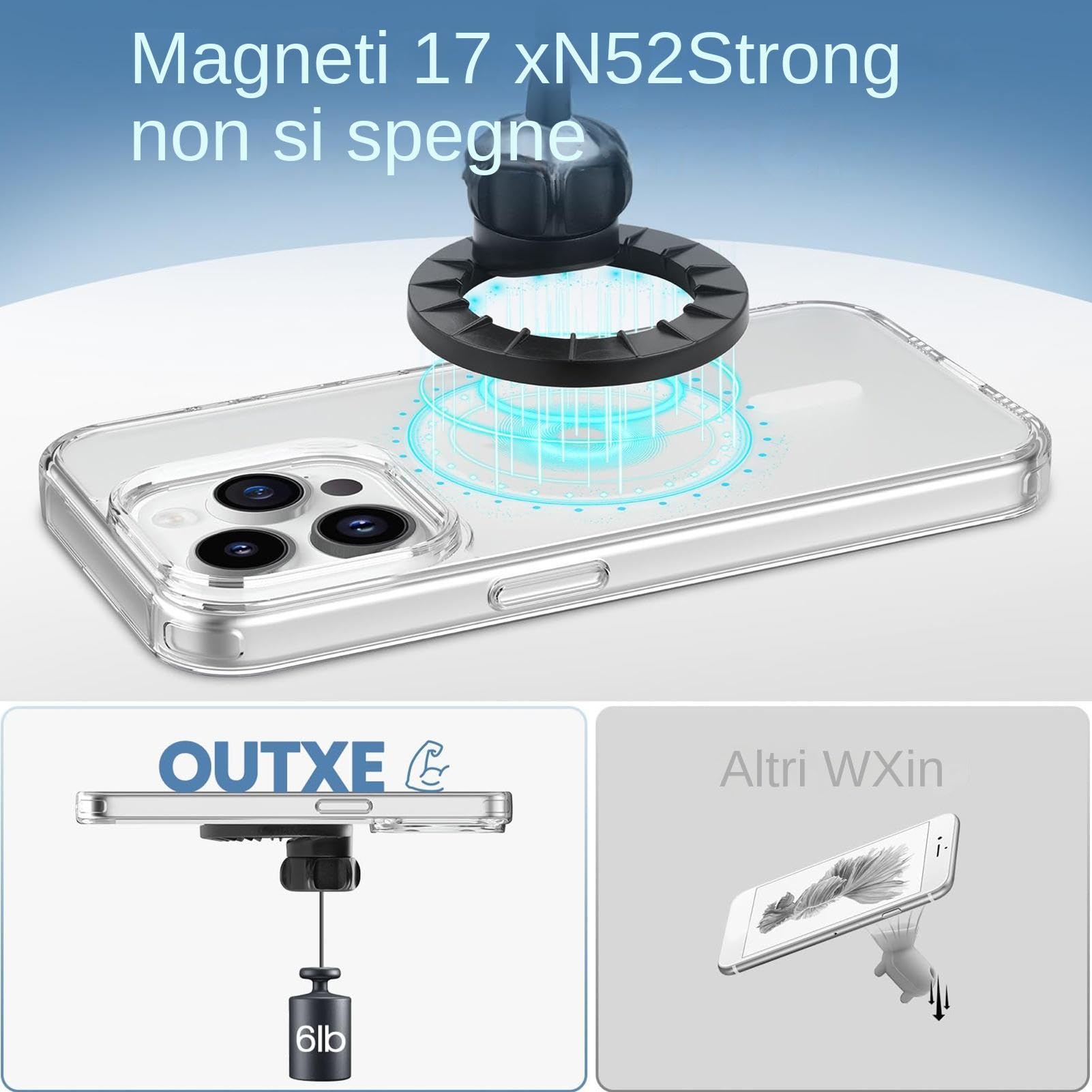Generico Ombrellino Magnetico Per Cellulare, Parasole Cellulare Regolabile, Mini Ombrello Telefono Per Sole E Pioggia Bici Moto