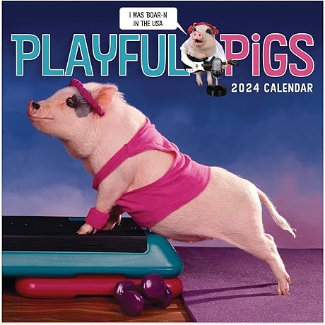 TF Publishing, Playful Pigs 2024 Mini Wall Calendar