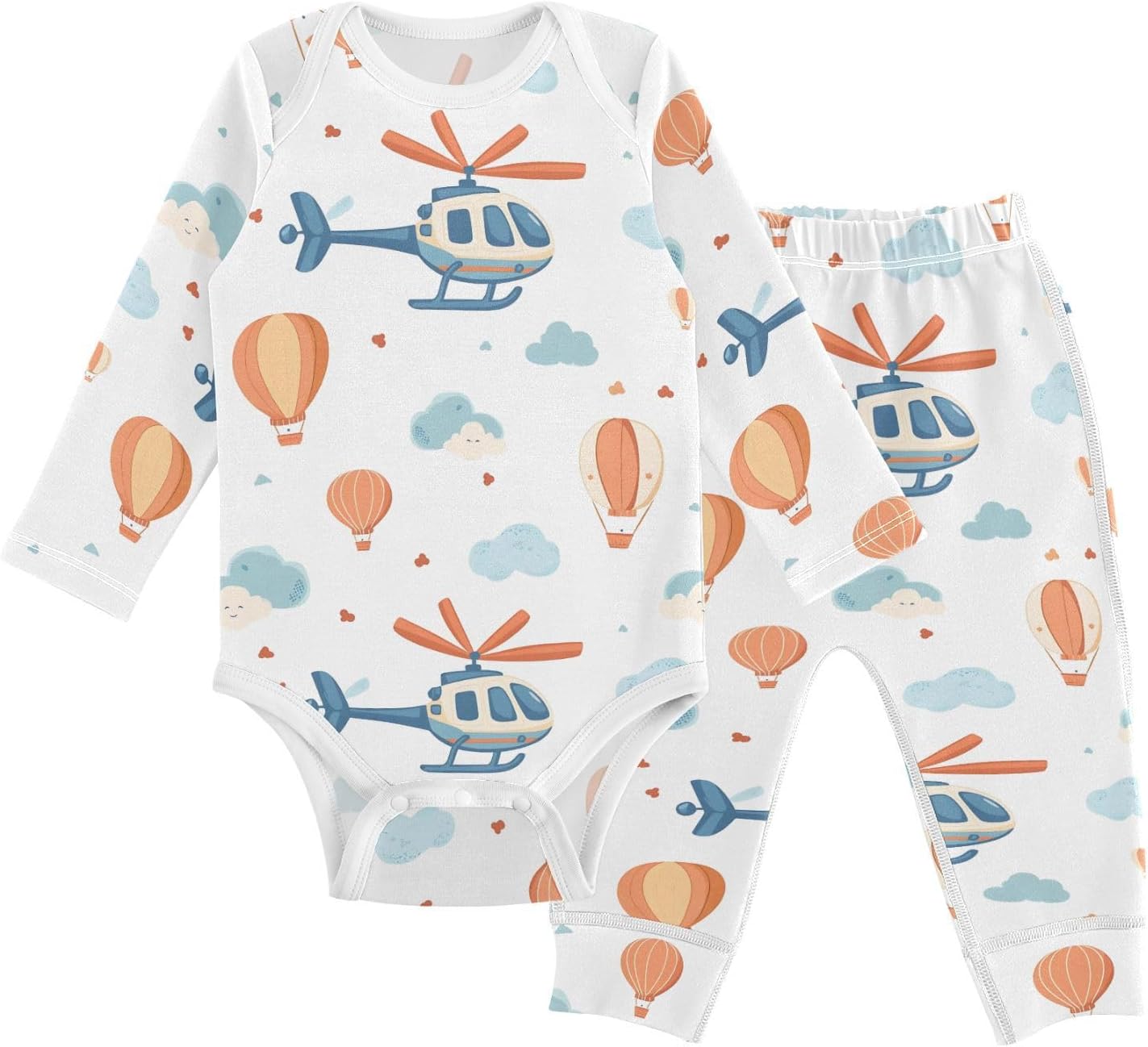 vvfelixl Baby Bodysuits Pants Sets White Gooses Long Sleeve Baby Clothes for Boys Girls 0-24M