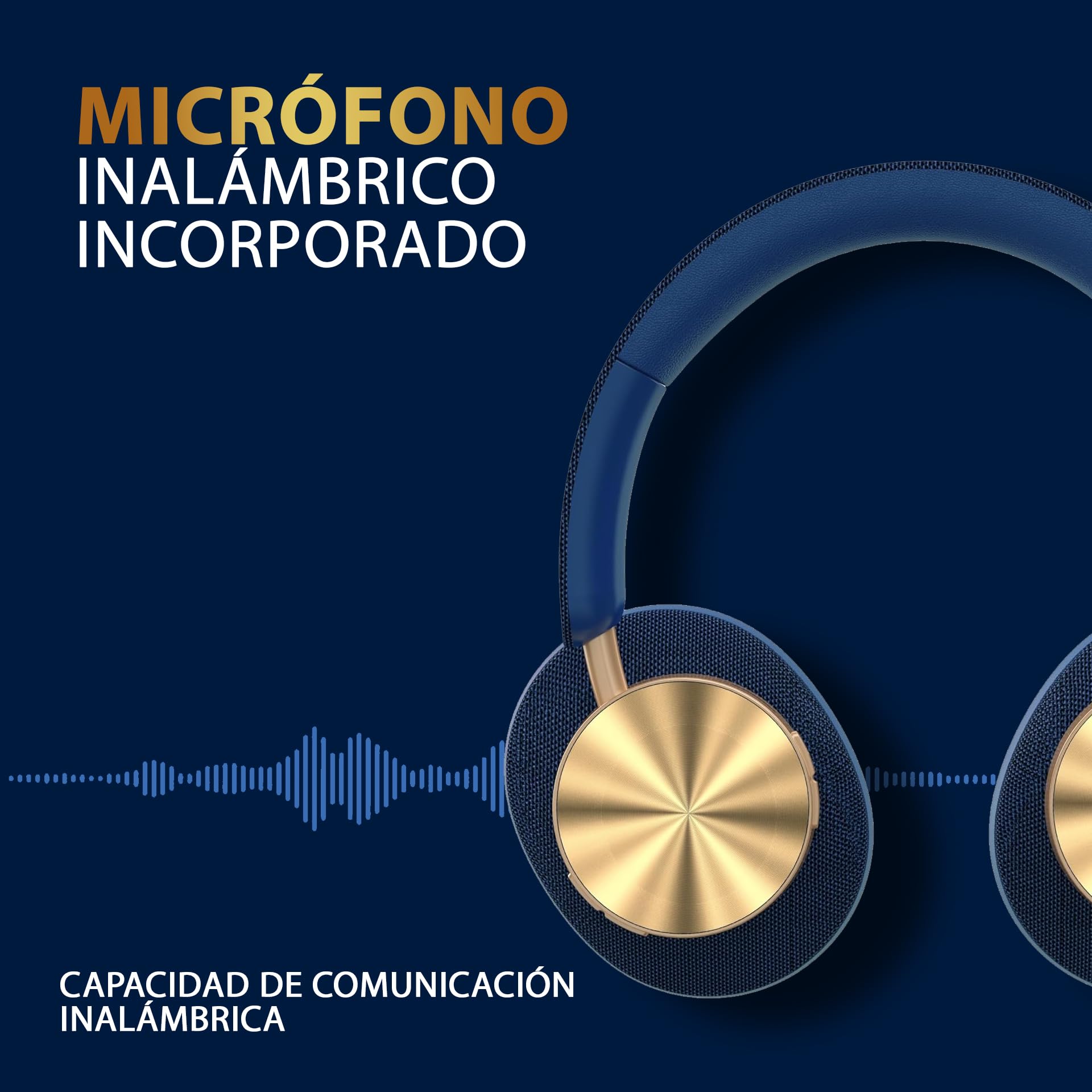 Next Destination ND-06 Auriculares Inalámbricos de Diadema Bluetooth 5.3, Bajo Potente, Batería 40H, Ajustables, Deportivo, Cancelación de Ruido, Cascos Supraaurales Wireless Headphones Over-Ear Azul
