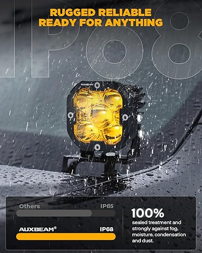 Miniatura 5 de Auxbeam Hyperspot - Cápsulas de luz de 3 pulgadas, 80 W, serie X-PRO 9600 lúmenes, barra de luz LED súper brillante, cubos LED, cubiertas blancas