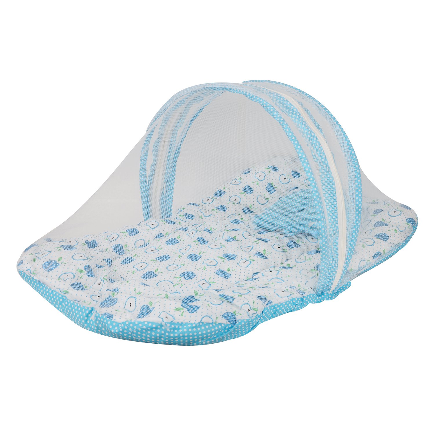 First Kids Step Toddler Mattress with Mosquito Net (Blue)