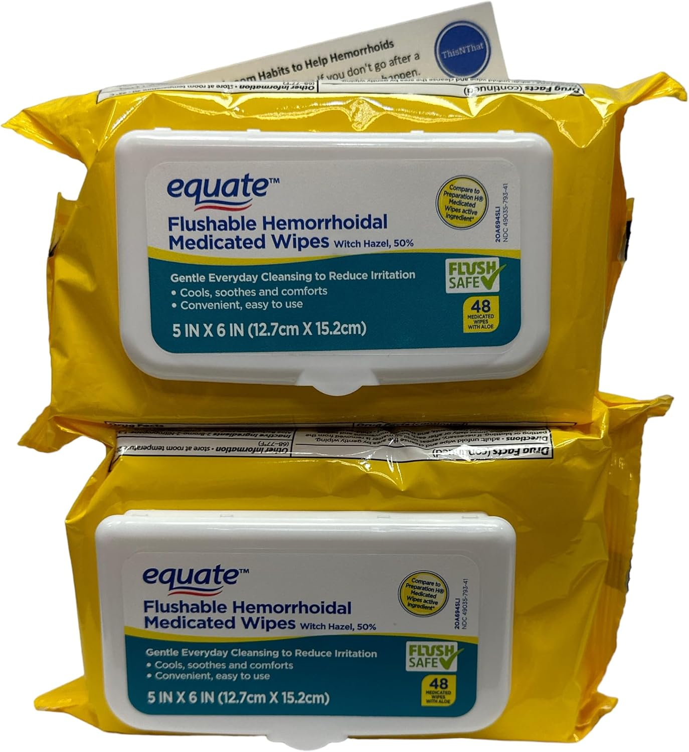 ThisNThat Flushable Hemorrhoid Wipes Bundle includes (2