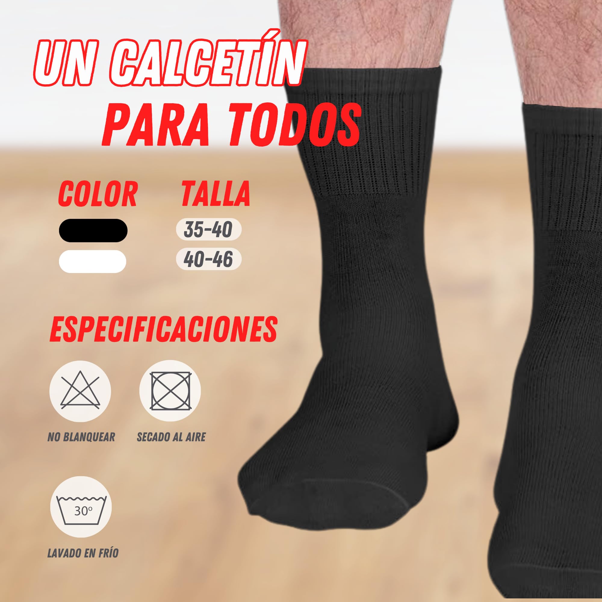 6 Pares Calcetines Deporte Unisex | Calcetines deporte Mujer | Calcetines deporte Hombre | Calcetines Mujer | Calcetines Hombre