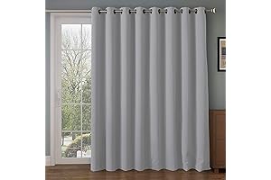 Wide Thermal Sliding Door Curtain Grommet Curtains for Sliding Glass Door: 100W...