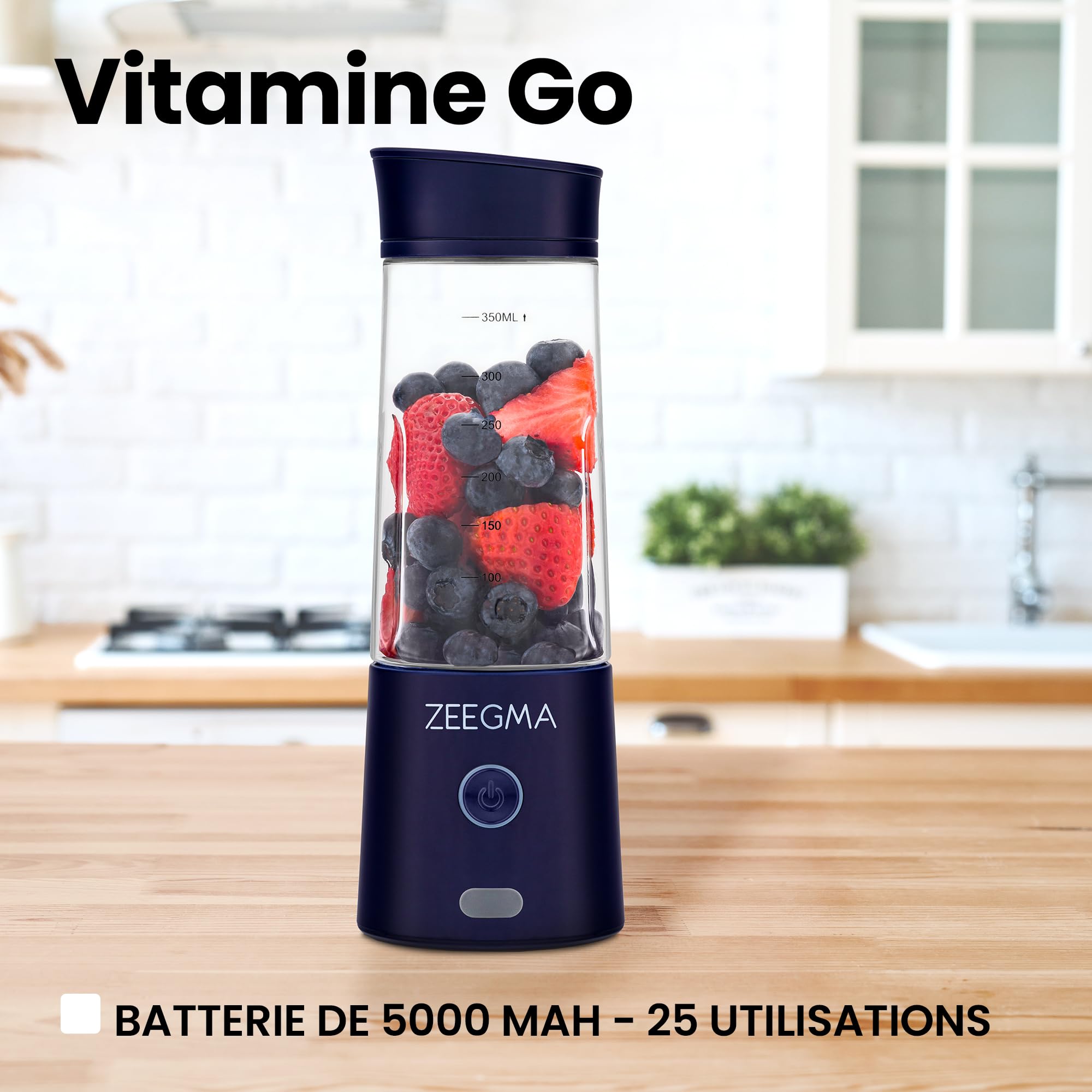 Mixeur Portable Zeegma Vitamin Go 300W - Smoothies Et Cocktails - Sans Fil USB-C - 5000mAh