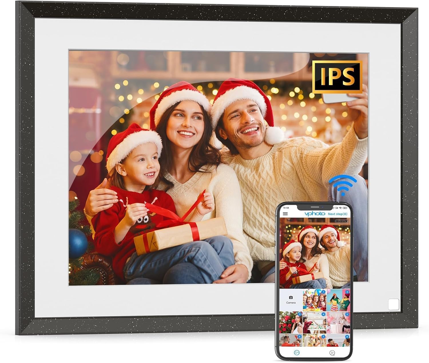 Smart Digital Photo Frame WiFi Digital Picture Frame – 9.7 inch Touch Screen, FHD 1080P Video Playback, 32GB, Motion Sensor, Auto-Rotate, Free Cloud, Share Photo via App Email, Gift for Family Friends