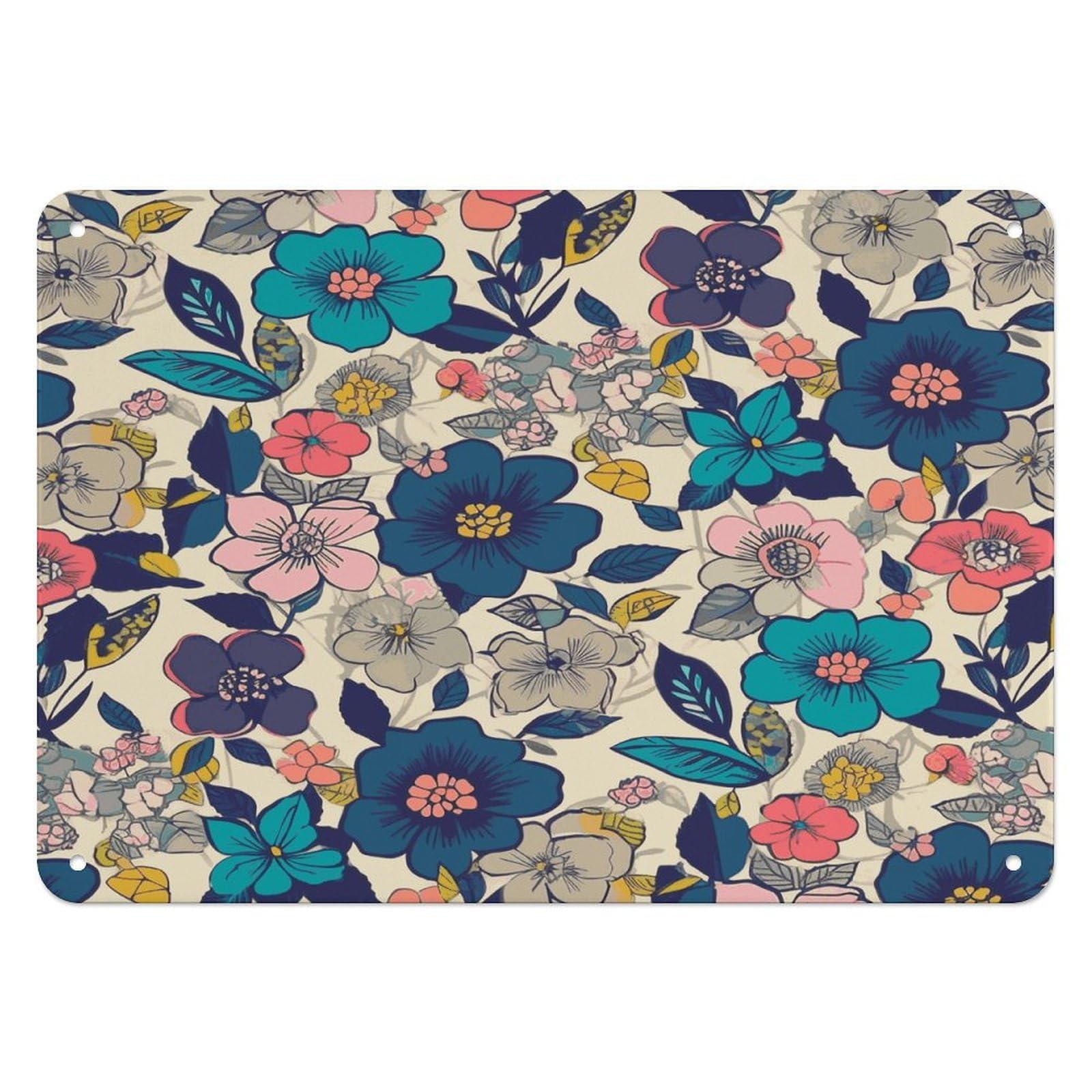 Fodpand Style Flowers2 Retro Vintage Metal Tin Sign,Wall Art Decor Garden Plaque Poster For Bedrooms Yard Bars Pubs Patios Porches 7.9X5.5 Inch