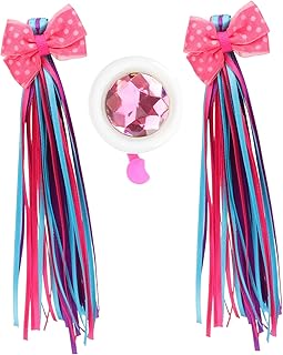 CLISPEED Fita Sino De Bicicleta Para Crianças Scooters Para Meninas Pedais Borlas De Bicicleta Streamer Bicicletas Para Meninas De 8 A 12 Anos Apertos De Bicicleta Fita De Scooter