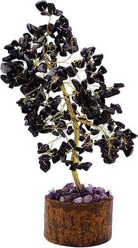 HARMONIZE Árbol de ónix negro Reiki piedras curativas espiritual Feng Shui Vastu decoración de mesa