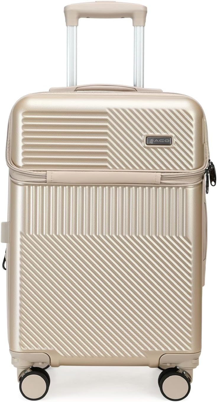 Mala De Viagem Bordo Bagagem 10kg De Mão Rígida 360 Anac USB Cadeado (Dourado)