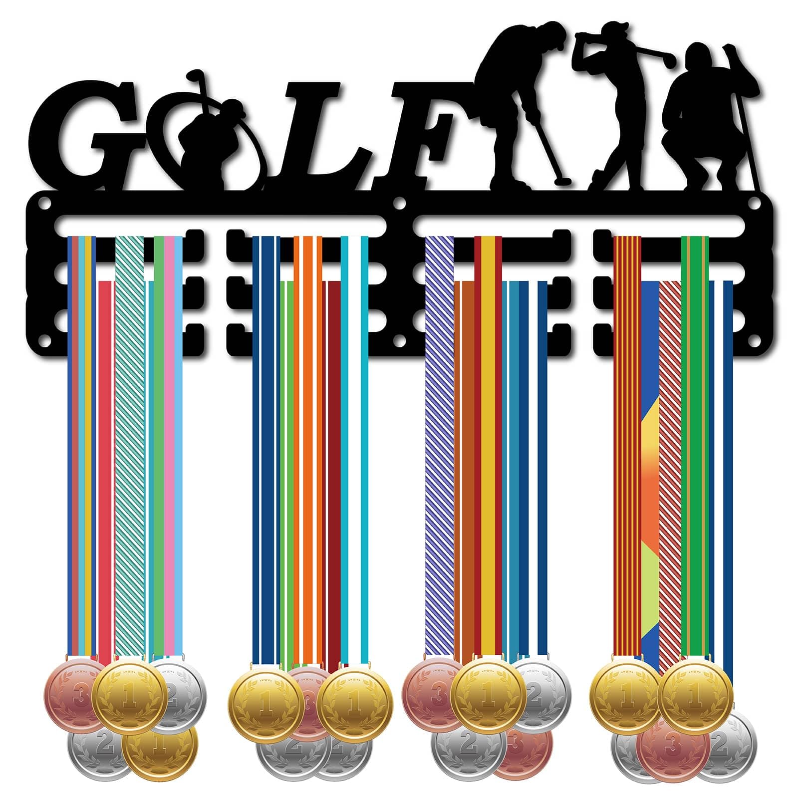 CREATCABIN Soporte para Medallas Ciclismo,Perchas Medallas Bicicleta,Estante Exhibición Deportes,Premios Colgantes Metal,Decoración Montaje Pequeño,Latido del Corazón para Maratón,Negro,29x13cm — view 11