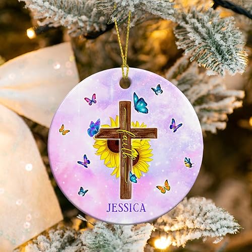 Vista 72 de Adorno de Navidad con foto personalizada de mi segunda Navidad 2025, adorno personalizado de cerámica para bebé, adorno colgante para árbol