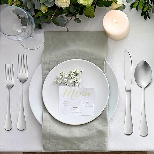 Miniatura 4 de LIANYU - Juego de cubiertos de 25 piezas con utensilios para servir, juego de cubiertos para 4, incluye cuchara tenedor y cuchillo, utensilios de