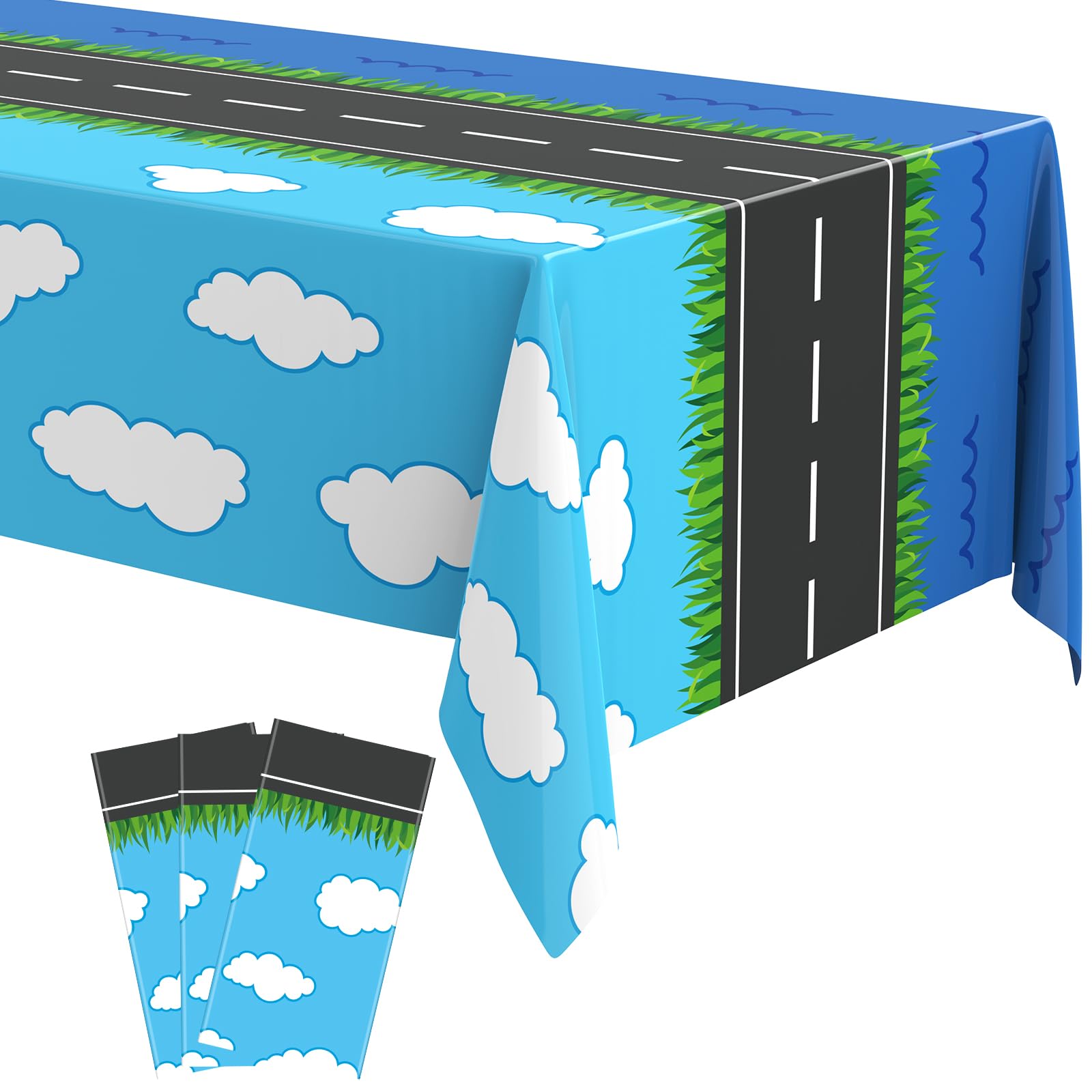 Nappe jetable plastique fête anniversaire motif voiture camion 274x137cm