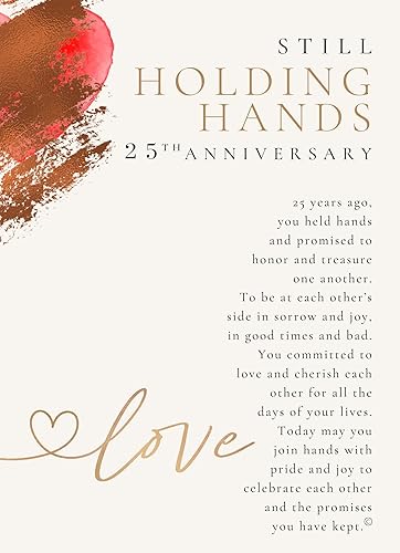 Miniatura 5 de 25 aniversario de boda hermoso corazón de vitrales - Adorno de recuerdo sentimental 25 y significativo para la pareja casada - Hecho a mano en