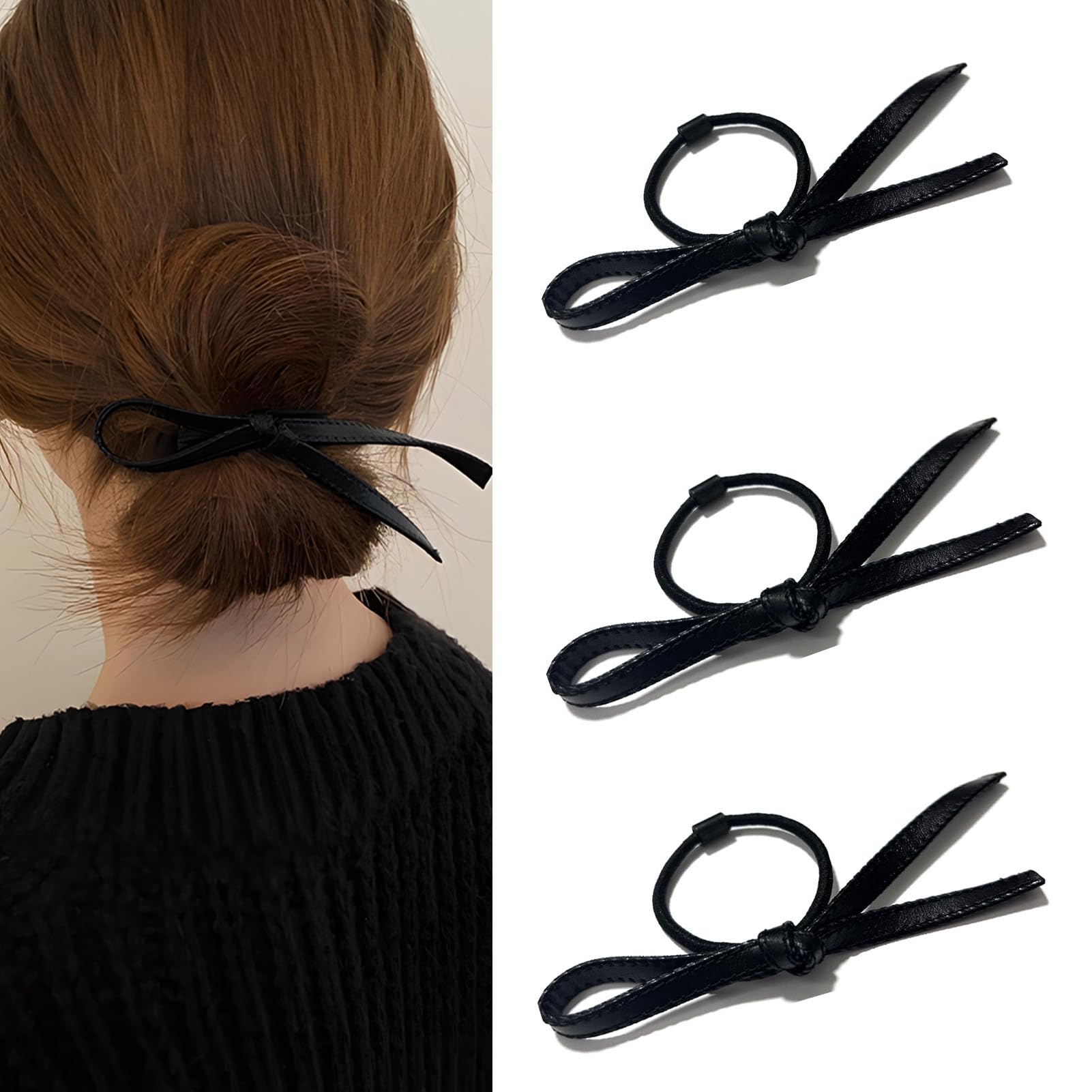 Amazon | ヘアゴム 3本セット 黒 髪ゴム リボン ゴム ヘアアクセサリー 