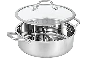 - MyLifeUNIT Shabu Shabu Pot, 4.5 Qt 304 Shabu Pot With Divider