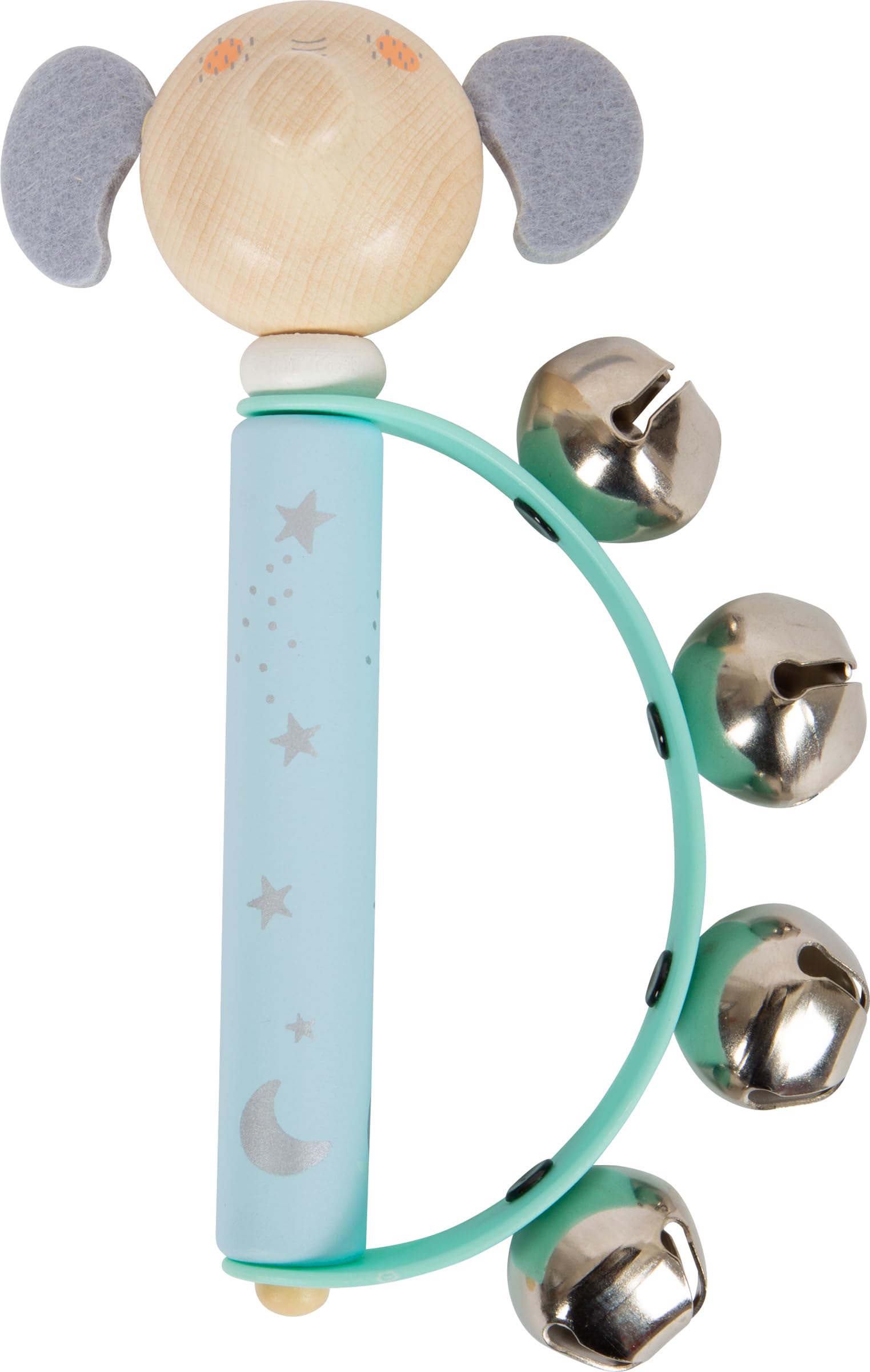 Small Foot Display bebé Pastell, Set de 6 sonajeros y pandereta para bebés y niños pequeños, 12346 Toys