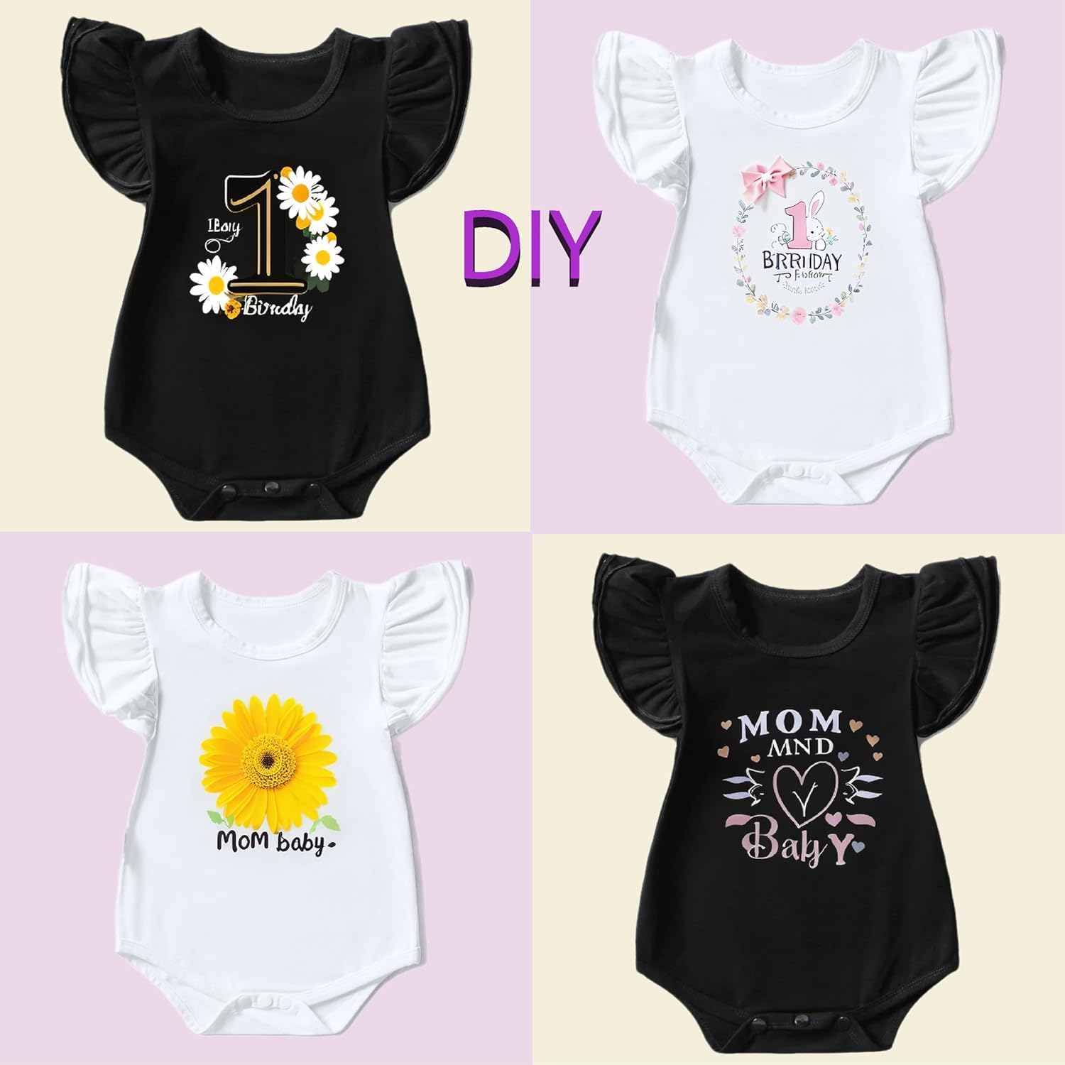 Baby Girl Ruffle Sleeve Onesies Quality Cotton Clothes - Image 5