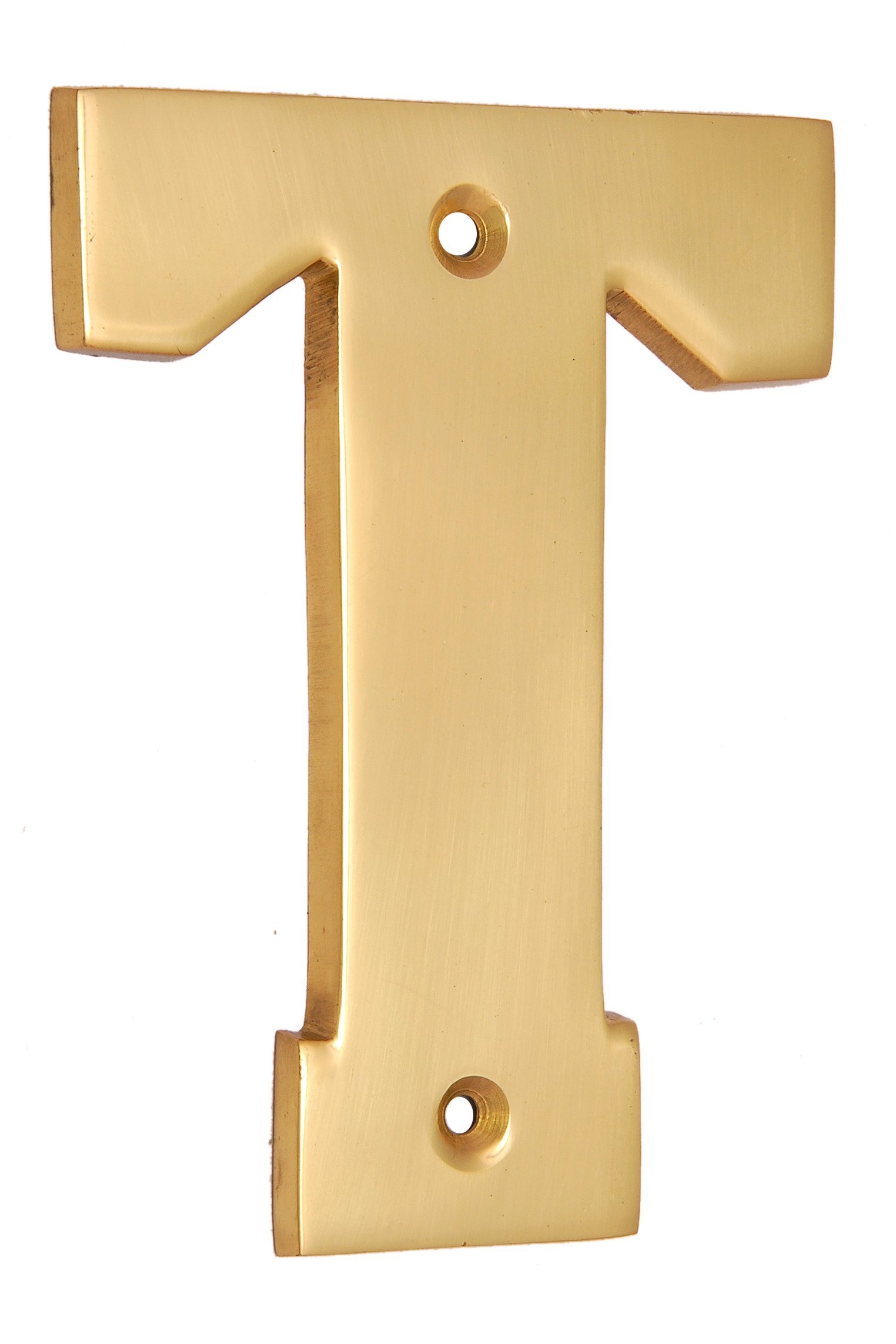 Adonai Hardware 4" Brass Letters A to Z (T) - Polish Lacquered