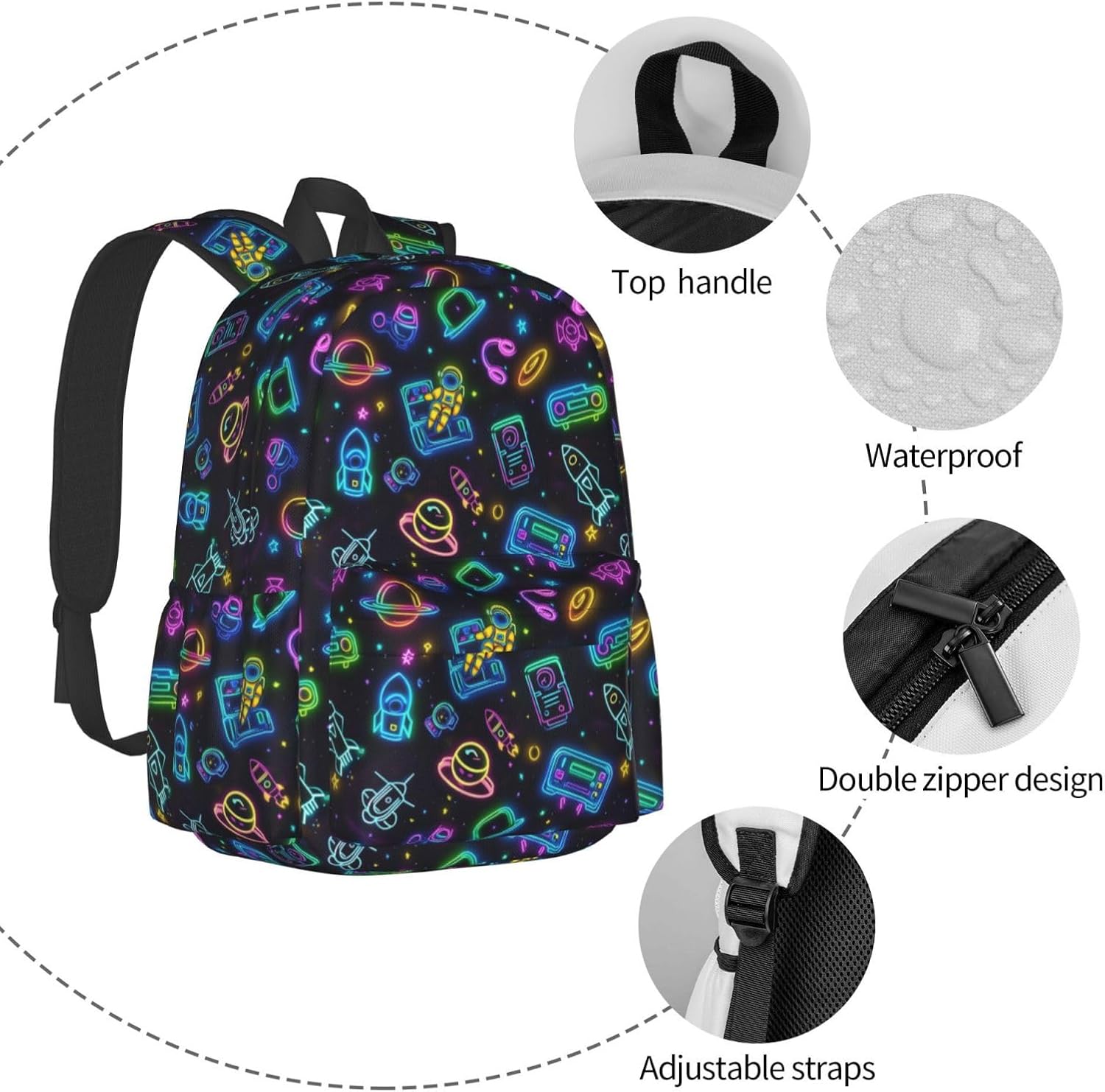 Game Backpack School Bag Lightweight Bookbag Laptop Travel Daypack For Kids Girls Boys Teens - Image 5