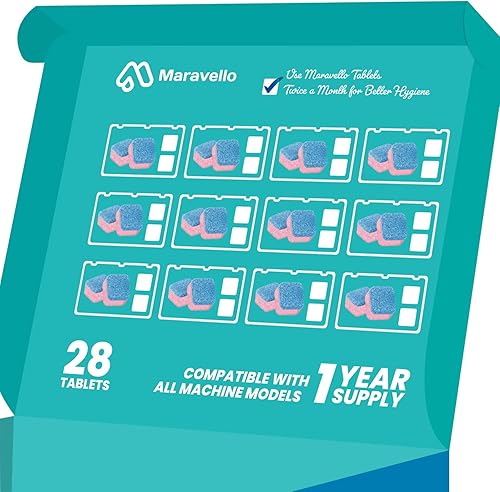 Miniatura 6 de Maravello Limpiador de lavavajillas y desodorizador tabletas de lavavajillas extra limpias elimina la cal cal la grasa y el olor apto para tanque