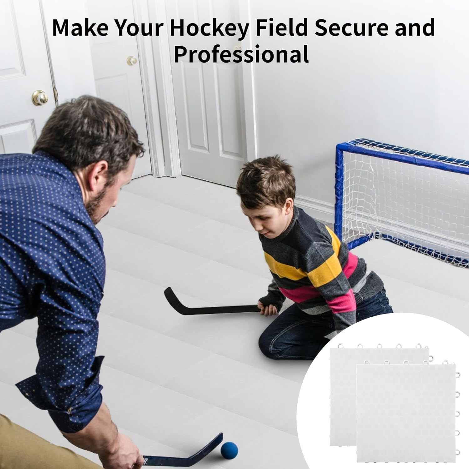 16 PCS Hockey Floor Tiles Mats, 9.8 x 9.8 Inches Dryland Synthetic Ice Tiles for Hockey Floor, Hockey Mats, Hockey Training Equipment Boards for Shooting Outdoor, White