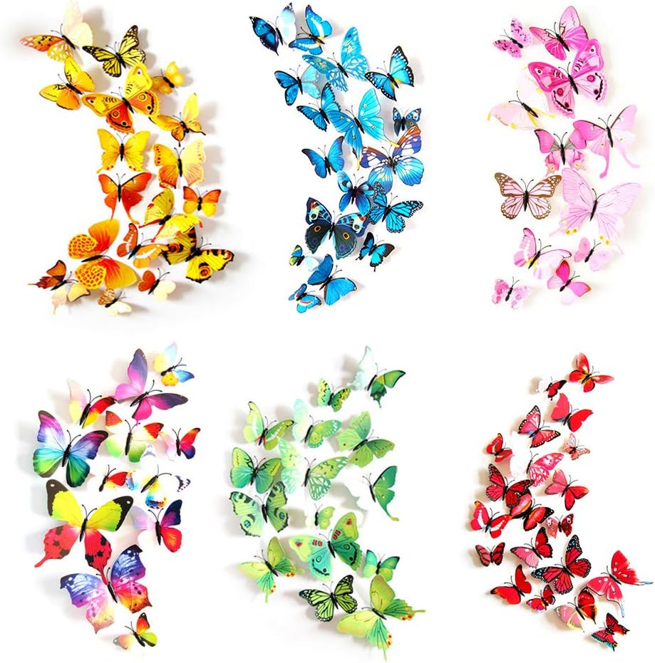 3D Butterfly Wall Stickers, KANOSON 72pcs Wall Butterflies