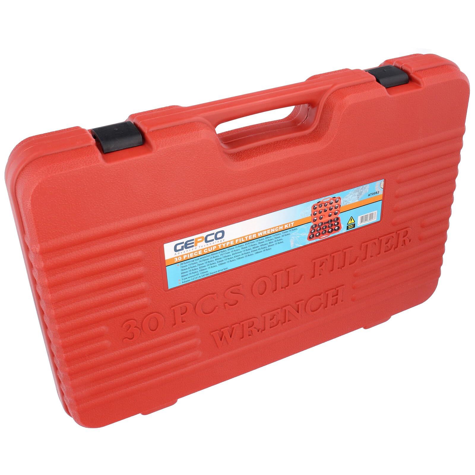 GEPCO 31-TLG Ölfilter Werkzeug Set | Ölfilterschlüssel & Ölfilterkappen | Universal Profi KFZ Ölfilterspinne 28x Kappen + Adapter 1/2" x 3/8" | Stabiler Koffer für Mechaniker & Werkstatt & Heimwerker