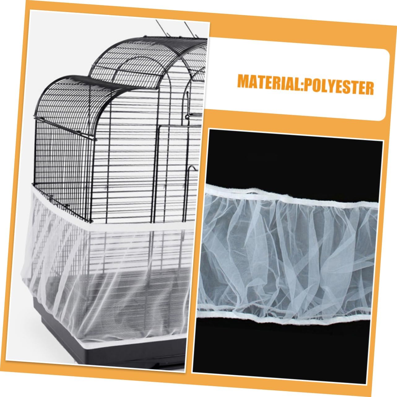 Toyvian Cage Cover for Birds Adjustable Breathable Mesh Dust Guard for Parrot Enclosures Easy to Install for Birdcage