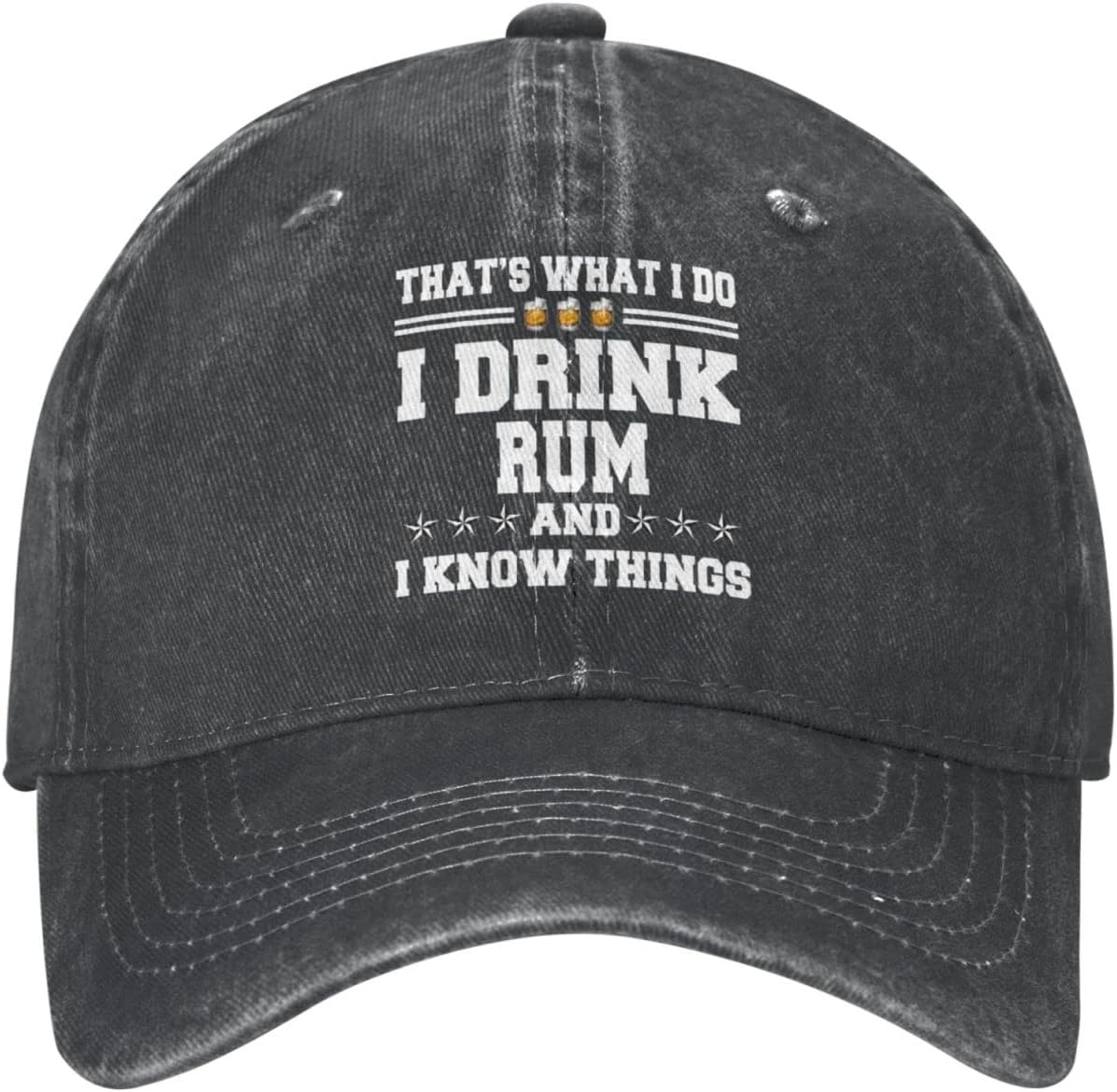 That's What I Do I Drink Rum and I Know Things Hat for Women Baseball Hats Vintage Caps Black