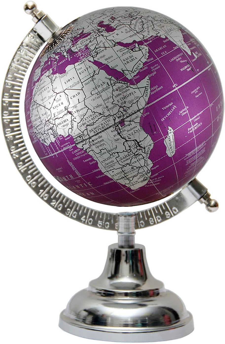 Antique 5 Inch Diameter Globe Indian Handmade Rotating Decorative Earth Map