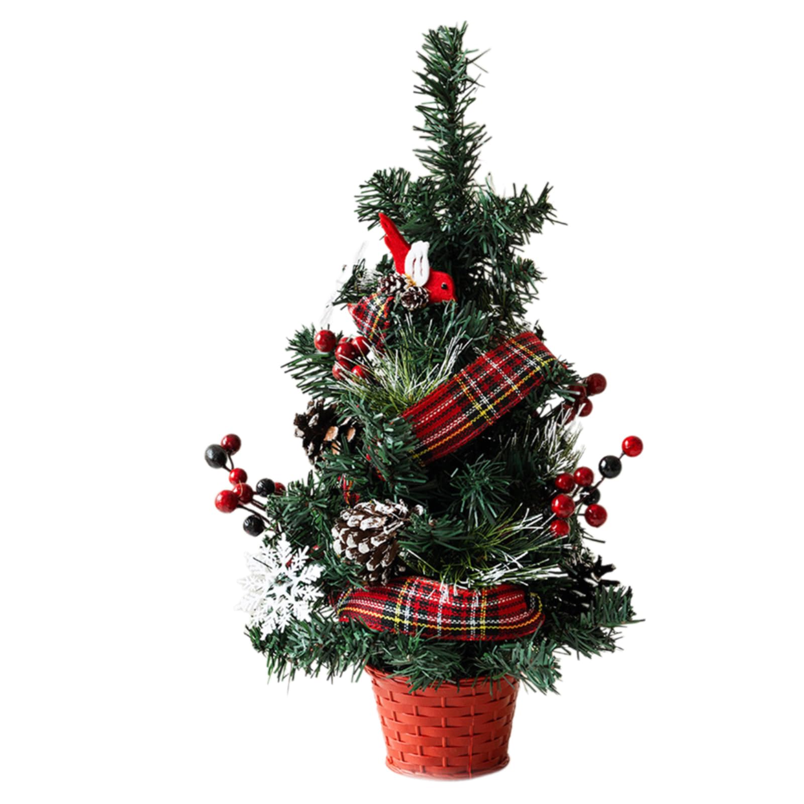 Tsophreniq Seasonal Christmas Tree Ornament Festival Miniature Wreath Ornament Delicate Desk Shelf Decoration Portable