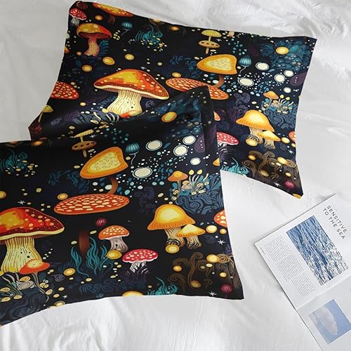 Miniatura 7 de Juego de edredón de hongos para niños, adolescentes y adultos, tamaño Queen, juegos de ropa de cama de microfibra lavada con agua con 1 edredón y 2