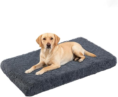 Cama ortopédica para perros medianos, memoria de doble capa y espuma para jaula de huevos, funda de felpa cálida y lavable para invierno, forro