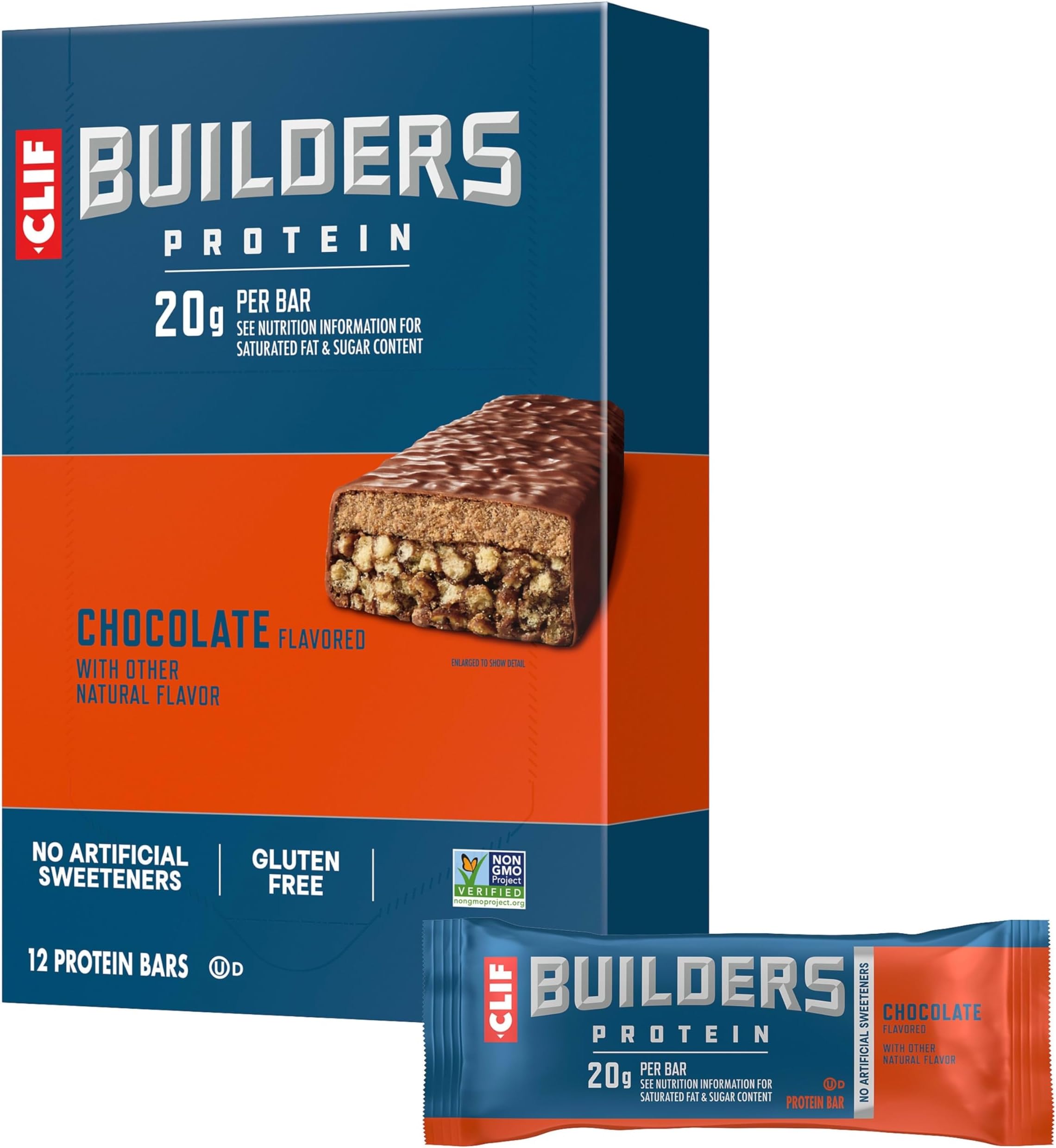 Protein Bars - Chocolate - 20g Protein (2.4 Ounce, 12 Count) (Now Gluten Free)