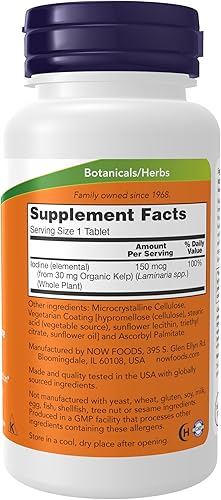 Miniatura 2 de NOW Suplementos algas de 150 mcg de yodo natural tableta más fácil de tragar súper verde 200 tabletas