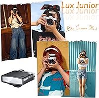 Vista 2 de Godox Lux Junior - Flash de cámara retro, flash de cámara minimalista con CCT GN12 6000K ± 200K, modos automático y manual, control óptico S1/S2