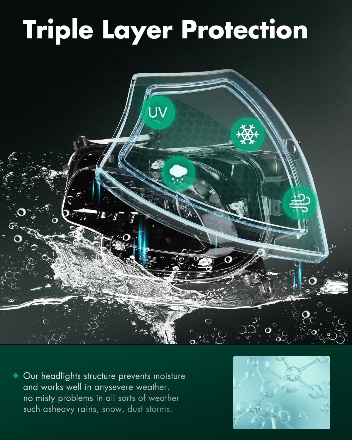 SCITOO Headlight Assembly Fits For 2014-2018 for Jeep Cherokee Headlamp Driver and Passenger Side