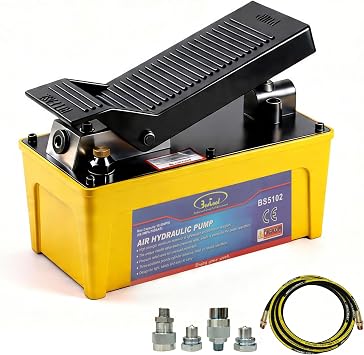 BESTOOL Air Hydraulic Pump - 10,000 PSI Hydraulic Pressure 1/2 Gal Reservoir Foot Pump Air Treadle Foot Actuated Hydraulic Pump (Single Acting)
