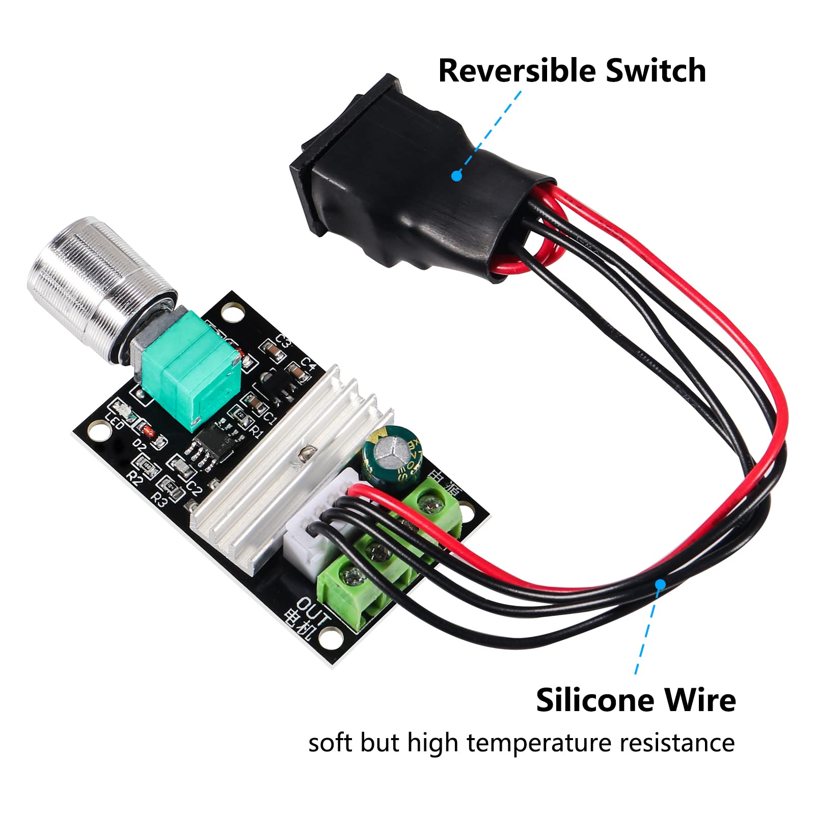 2 szt. 6 V 12 V 24 V 28 V 3 A 80 W regulator prędkości silnika prądu stałego PWM regulowany przełącznik odwracalny 1203BB silnik prądu stałego cofania.