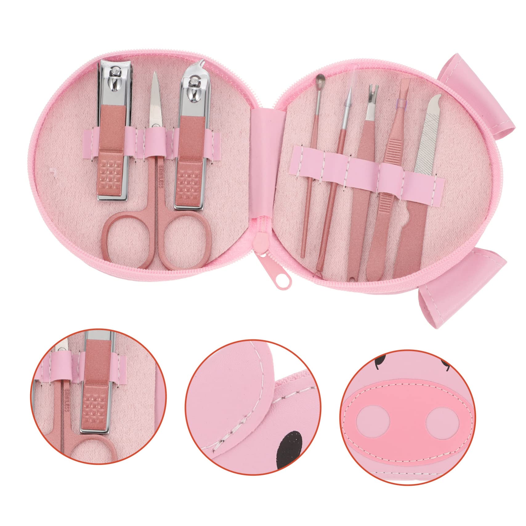 Healeved 4sets Kit Per Manicure e Pedicure Custodia Cartoon Set Per Unghie Inossidabile e Portatile Per